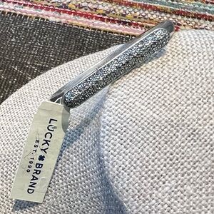 Lucky Brand Silver-Tone Pave Bar Bracelet